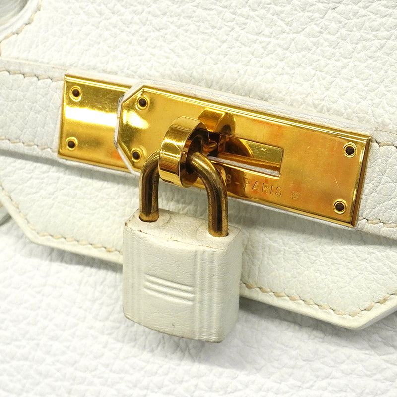 【6fc3744】エルメス ハンドバッグ バーキン35 トゴ ホワイト ゴールド金具 □F刻印【中古】レディース