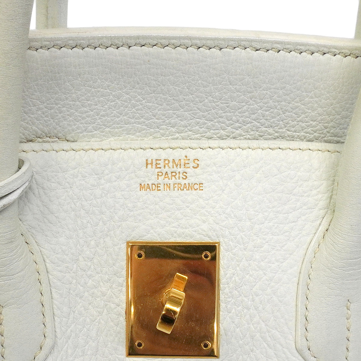【6fc3744】エルメス ハンドバッグ バーキン35 トゴ ホワイト ゴールド金具 □F刻印【中古】レディース