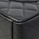 【6fc3749】シャネル ショルダーバッグ デカマトラッセ Wフラップ Wチェーン キャビアスキン ブラック シルバー金具【中古】レディース