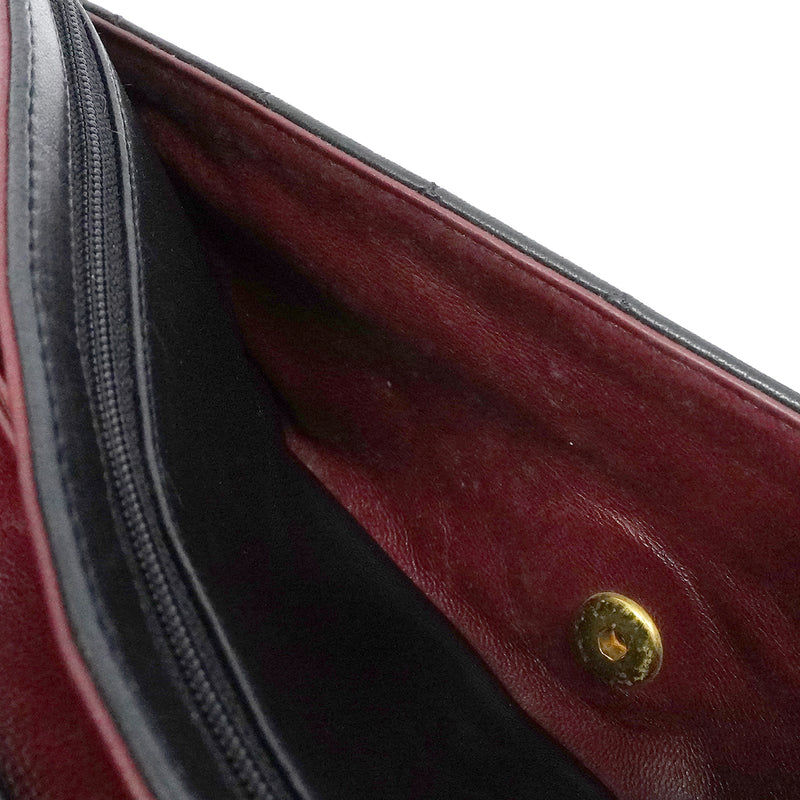 【6fc3750】シャネル ショルダーバッグ マトラッセ Wチェーン ラムスキン ブラック ゴールド金具【中古】レディース