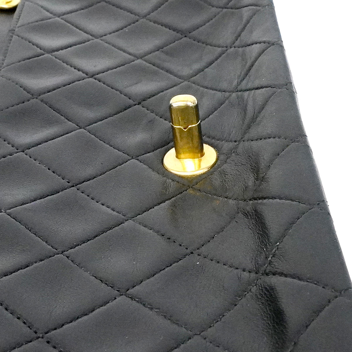 【6fc3751】シャネル ショルダーバッグ マトラッセ Wチェーン ラムスキン ブラック ゴールド金具【中古】レディース