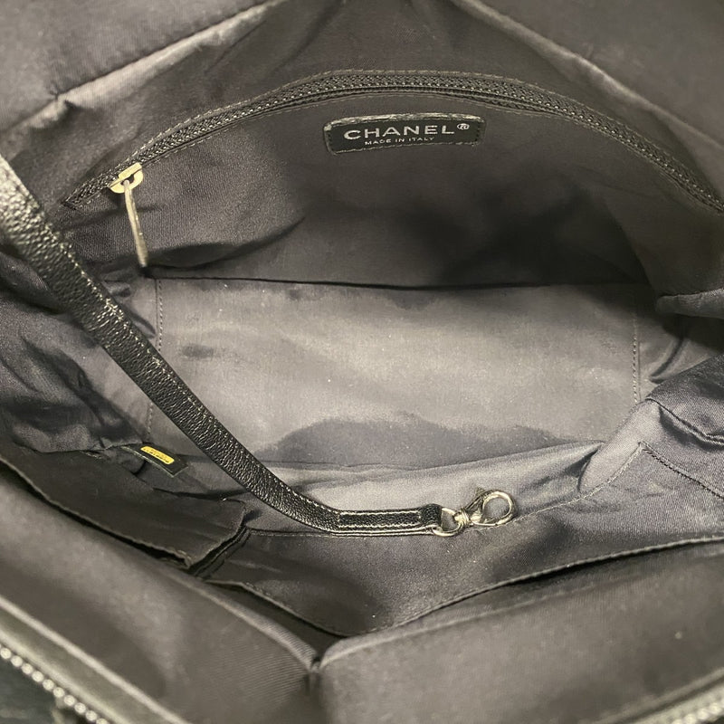 【6fc3757-h】シャネル トートバッグ パリビアリッツ キャンバス ブラック シルバー金具【中古】レディース