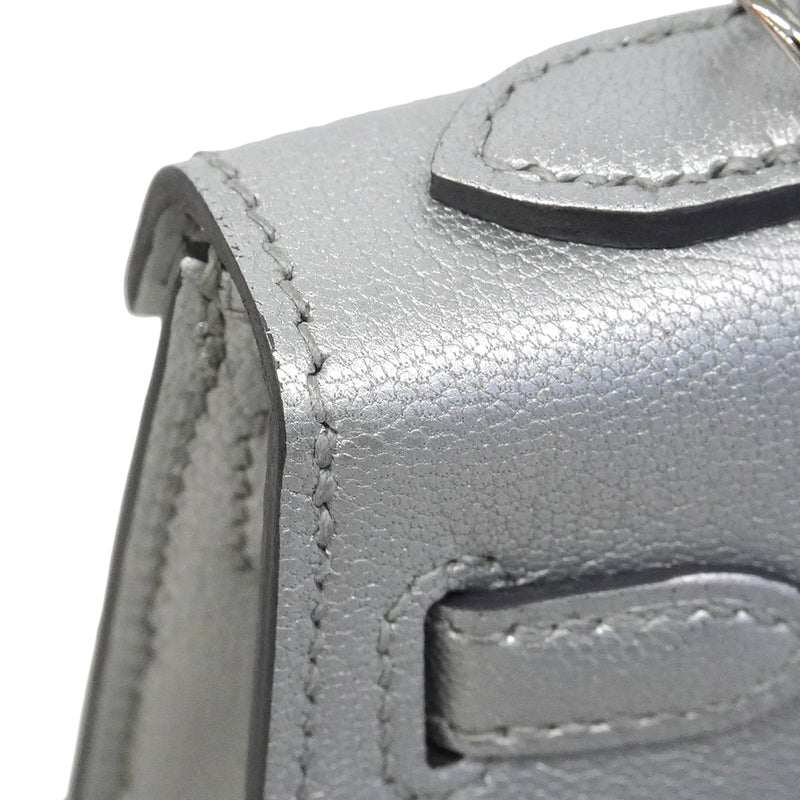 【6fc3760-g】エルメス ハンドバッグ ミニケリー2 シェブルシャムキラ アルジャン シルバー金具 G刻印 2wayバッグ【中古】レディース