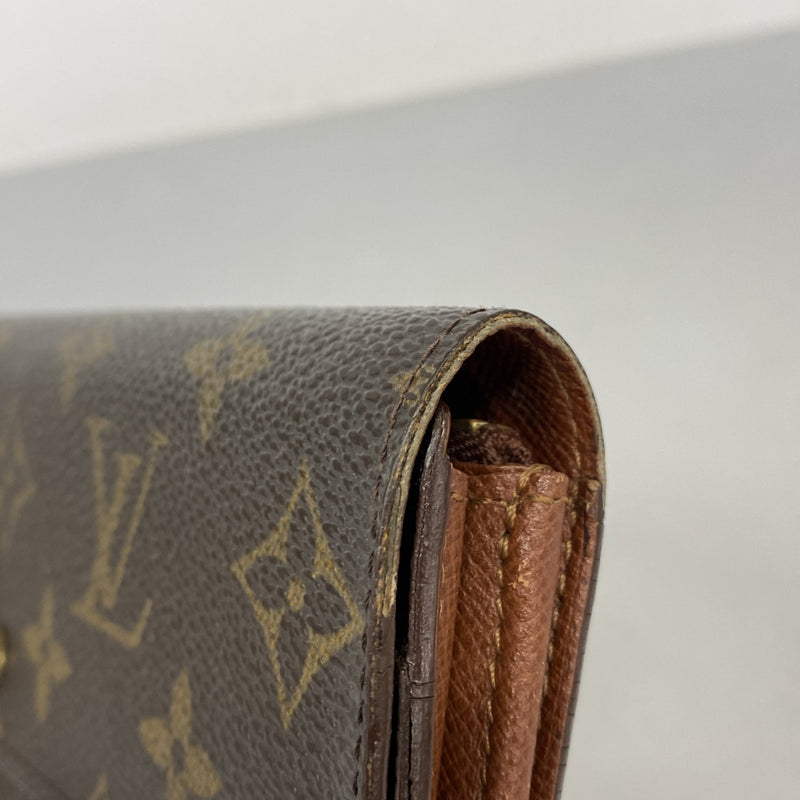 【6fc3770】ルイヴィトン 長財布 モノグラム ポシェットポルトモネクレディ M61725 ブラウン【中古】レディース