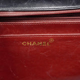 【6fc3786】シャネル ショルダーバッグ デカマトラッセ Wチェーン ラムスキン ブラック ゴールド金具【中古】レディース