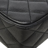 【6fc3788】シャネル ショルダーバッグ マトラッセ チェーンショルダー キャビアスキン ブラック ゴールド金具【中古】レディース