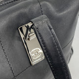 【6fc3790】シャネル ハンドバッグ チョコバー ラムスキン ブラック シルバー金具【中古】レディース