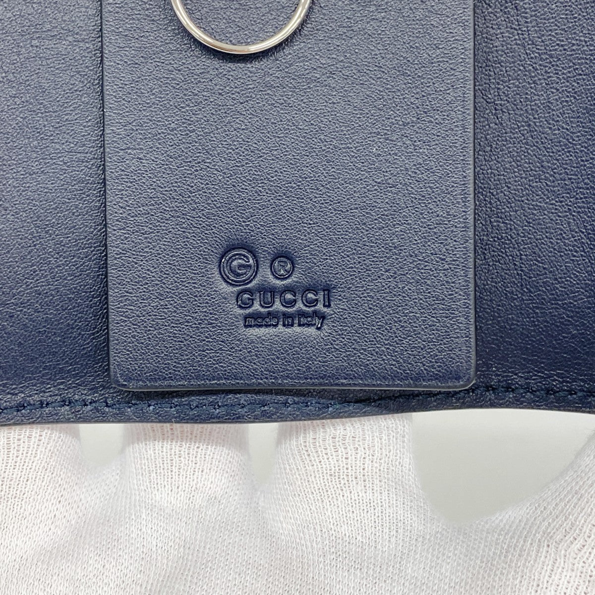 【6fc3791】グッチ キーケース グッチシマ 150402 レザー ネイビー シルバー金具【中古】メンズ レディース ユニセックス