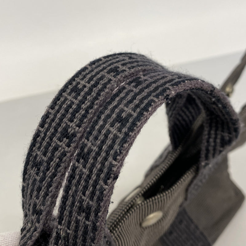【6fc3810】エルメス ハンドバッグ エールラインPM キャンバス グレー シルバー金具【中古】レディース