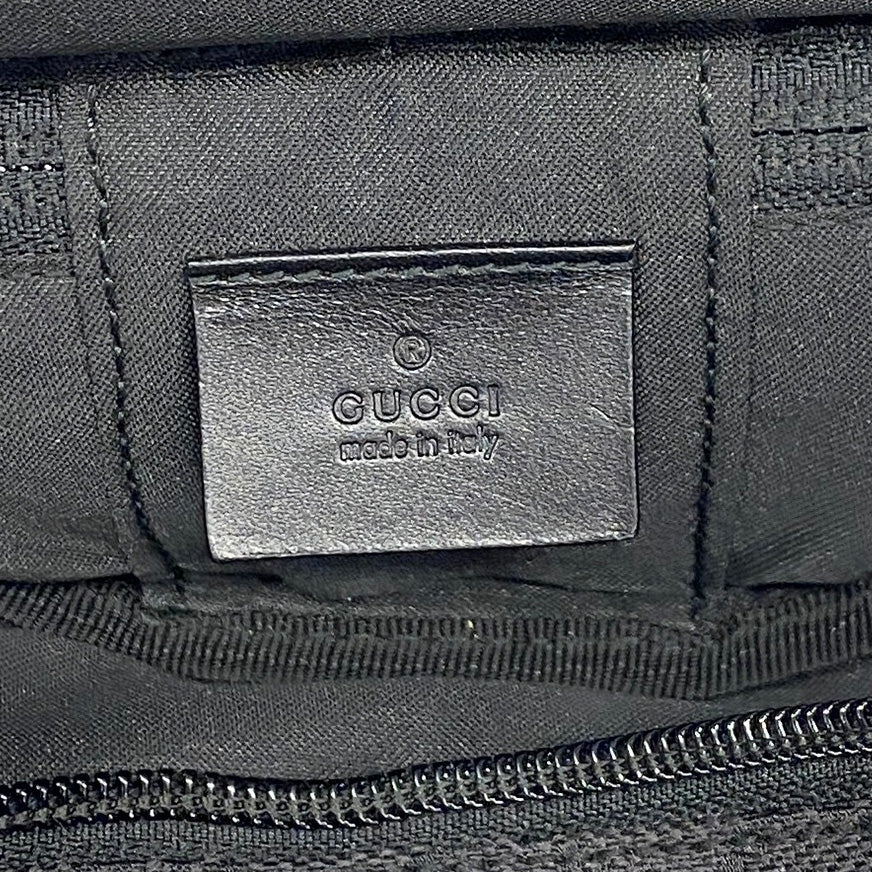 【6fc3811】グッチ ポーチ GGキャンバス 039 1053 キャンバス ブラック シルバー金具【中古】レディース