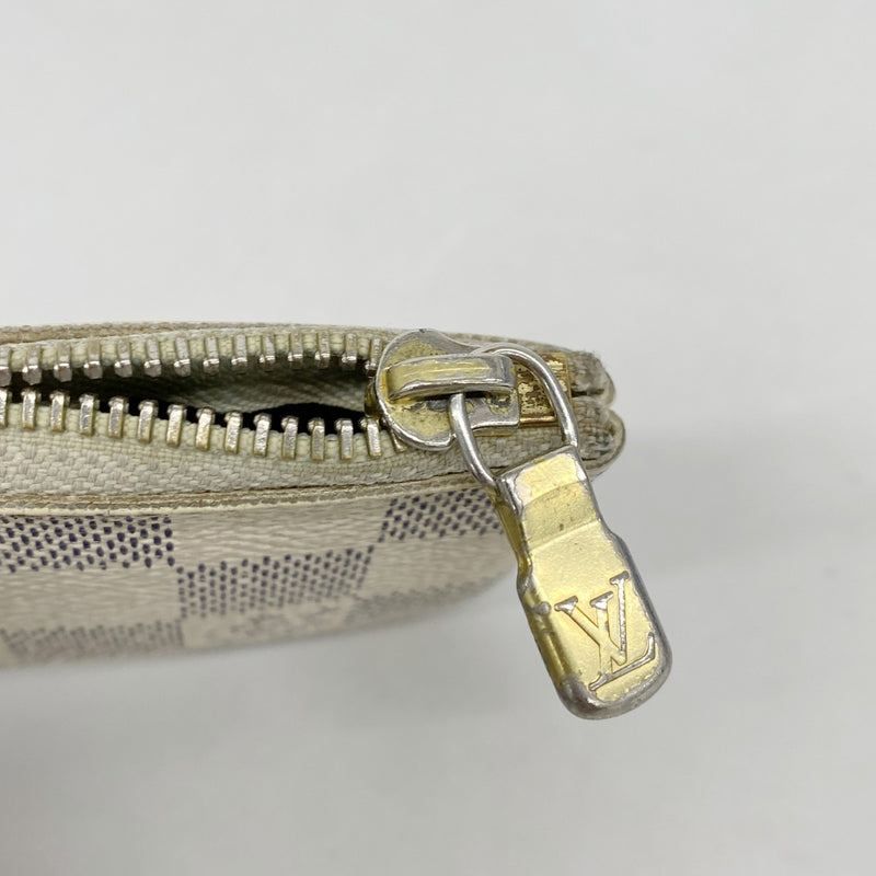 【6fc3818】ルイヴィトン コインケース ダミエ・アズール ポシェットクレ N62659 ホワイト【中古】レディース