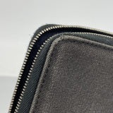 【6fc3819】エルメス 長財布 フールトゥパースGM キャンバス ブラック グレー シルバー金具【中古】メンズ レディース ユニセックス