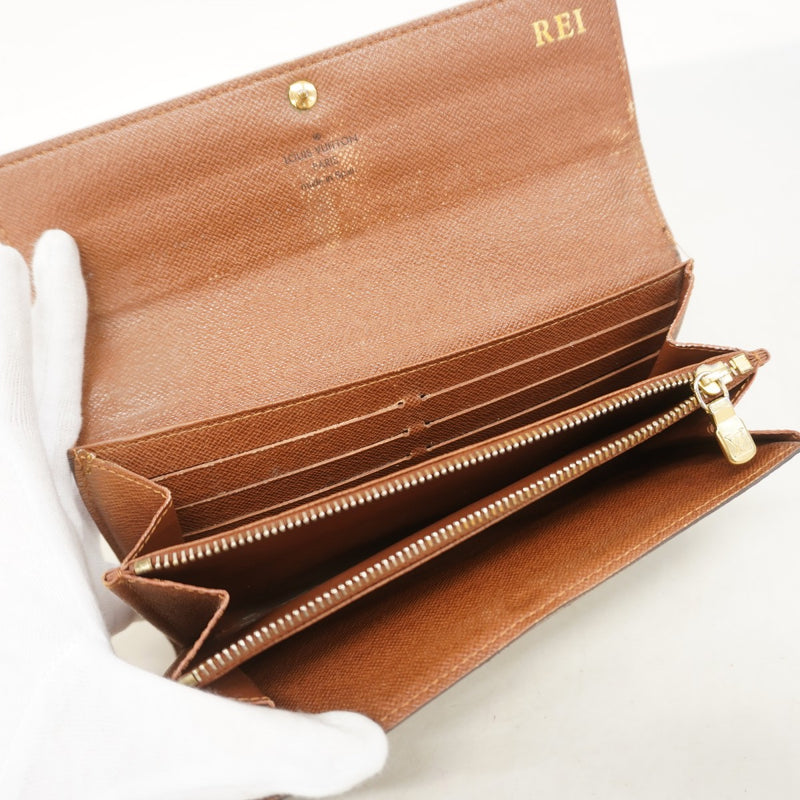 【6fc3847】ルイヴィトン 長財布 モノグラム ポルトフォイユサラ M61734 ブラウン【中古】レディース