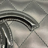 【6fc3885】シャネル 長財布 カンボン ラムスキン ブラック シルバー金具【中古】レディース