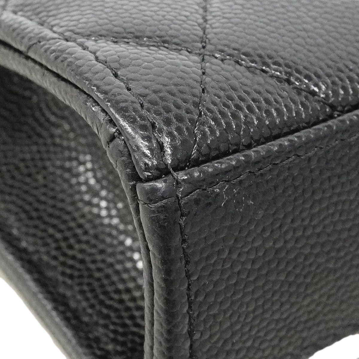 【6fc3889】シャネル ハンドバッグ マトラッセ チェーンショルダー キャビアスキン ブラック シャンパンゴールド金具 2wayバッグ【中古】レディース