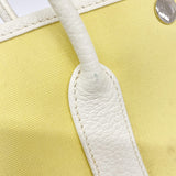 【6fc3917】エルメス トートバッグ ガーデンパーティTPM トワルオフィシエ イエロー シルバー金具 □R刻印【中古】レディース