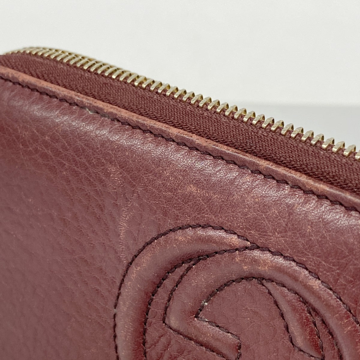 【6fc3928】グッチ 長財布 ソーホー 282413 レザー ボルドー シャンパンゴールド金具【中古】レディース