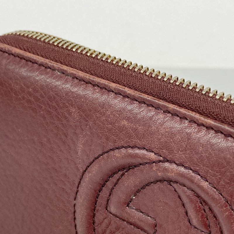 【6fc3928】グッチ 長財布 ソーホー 282413 レザー ボルドー シャンパンゴールド金具【中古】レディース