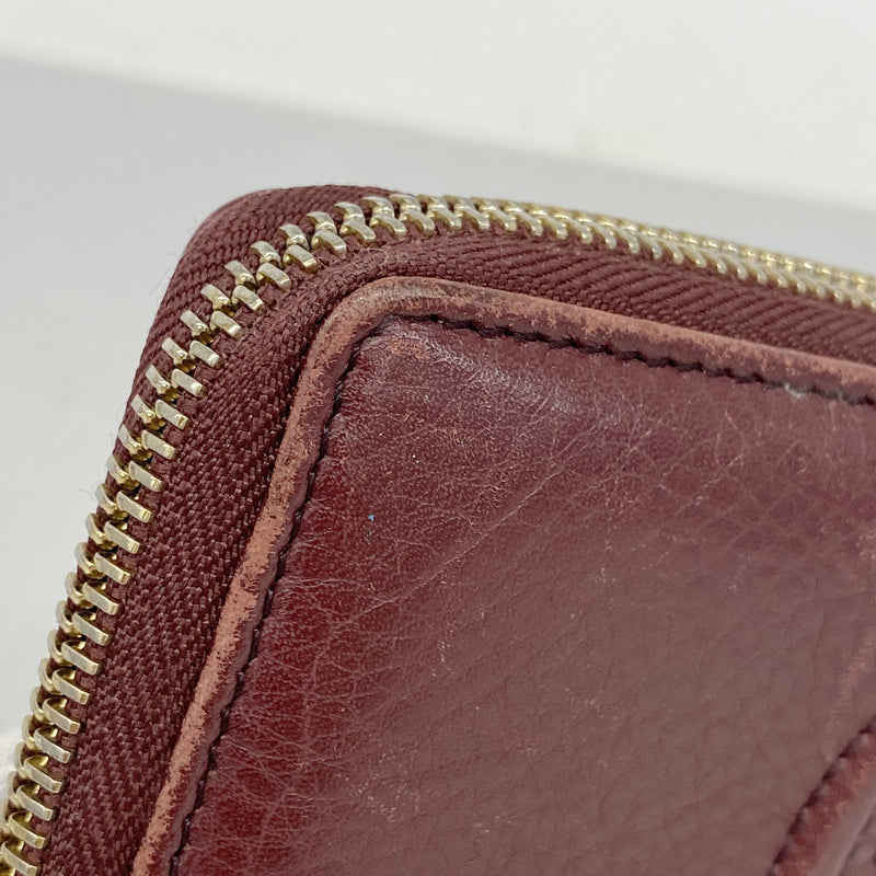 【6fc3928】グッチ 長財布 ソーホー 282413 レザー ボルドー シャンパンゴールド金具【中古】レディース