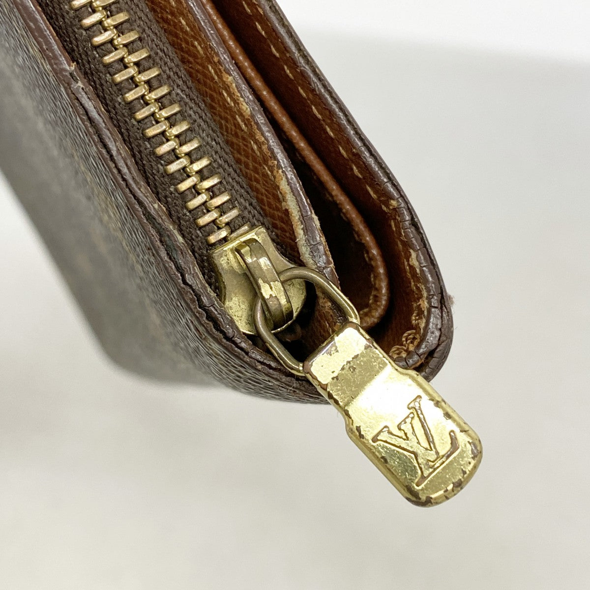 【6fc3995】ルイヴィトン 財布 モノグラム ポルトパピエジップ M61207 ブラウン【中古】レディース
