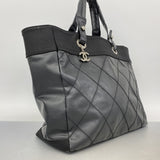 【6fc3996】シャネル トートバッグ パリビアリッツ キャンバス ブラック シルバー金具【中古】レディース