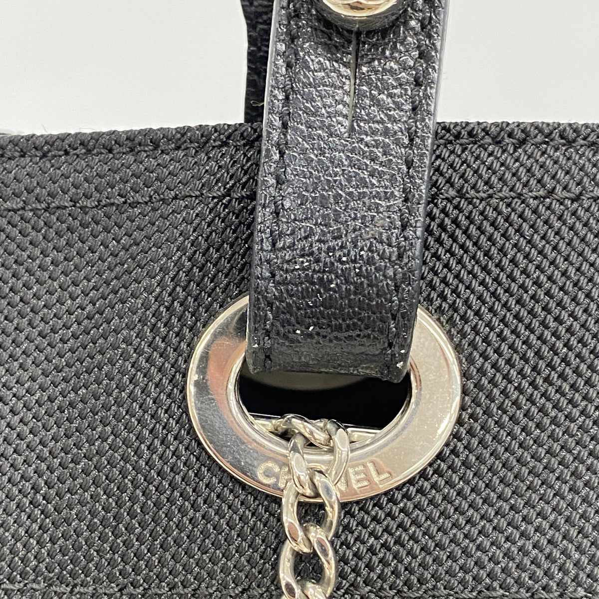 【6fc3996】シャネル トートバッグ パリビアリッツ キャンバス ブラック シルバー金具【中古】レディース