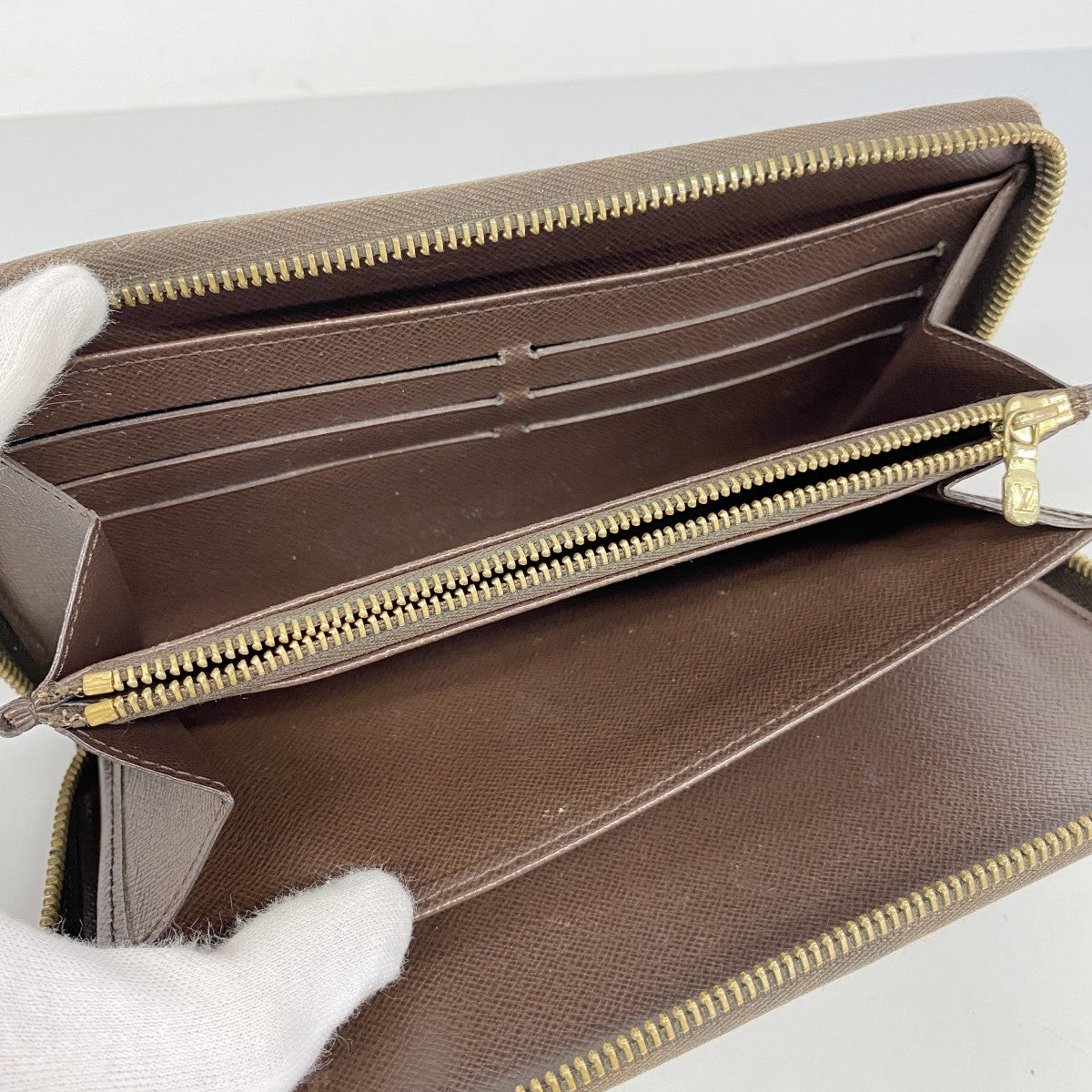【6fc4001】ルイヴィトン 長財布 ダミエ ジッピーオーガナイザー N60003 エベヌ【中古】メンズ