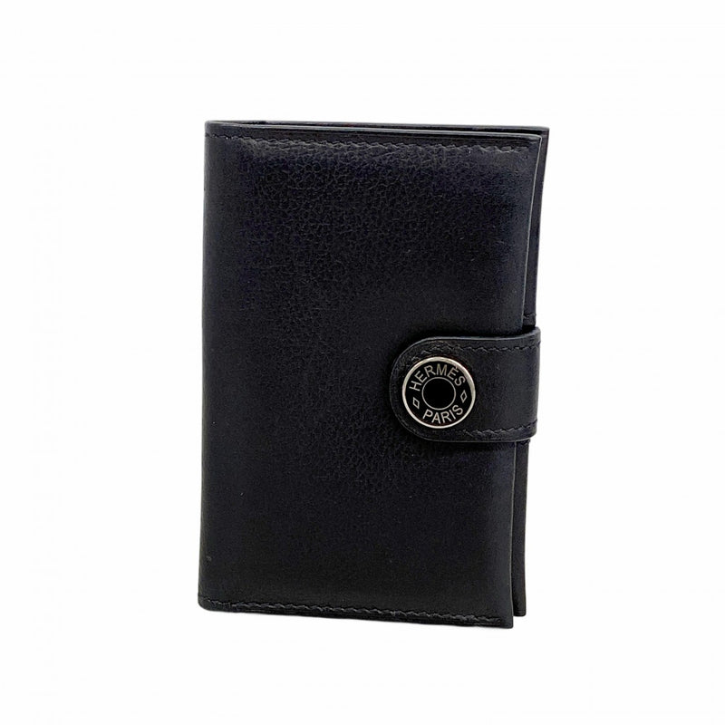 【6fc4017-h】エルメス カードケース RMS エバーカラー ブラック シルバー金具 B刻印【中古】メンズ レディース ユニセックス