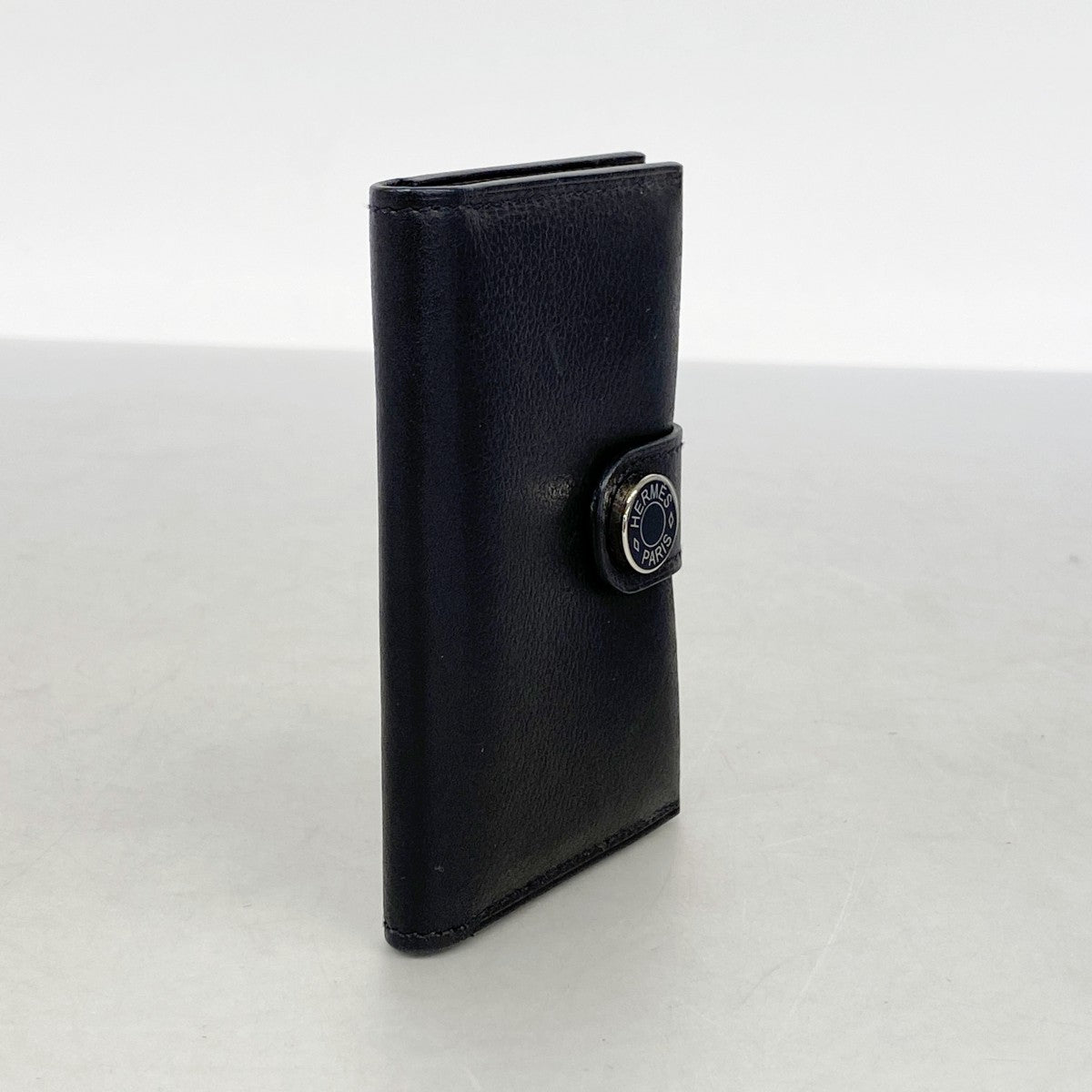 【6fc4017-h】エルメス カードケース RMS エバーカラー ブラック シルバー金具 B刻印【中古】メンズ レディース ユニセックス