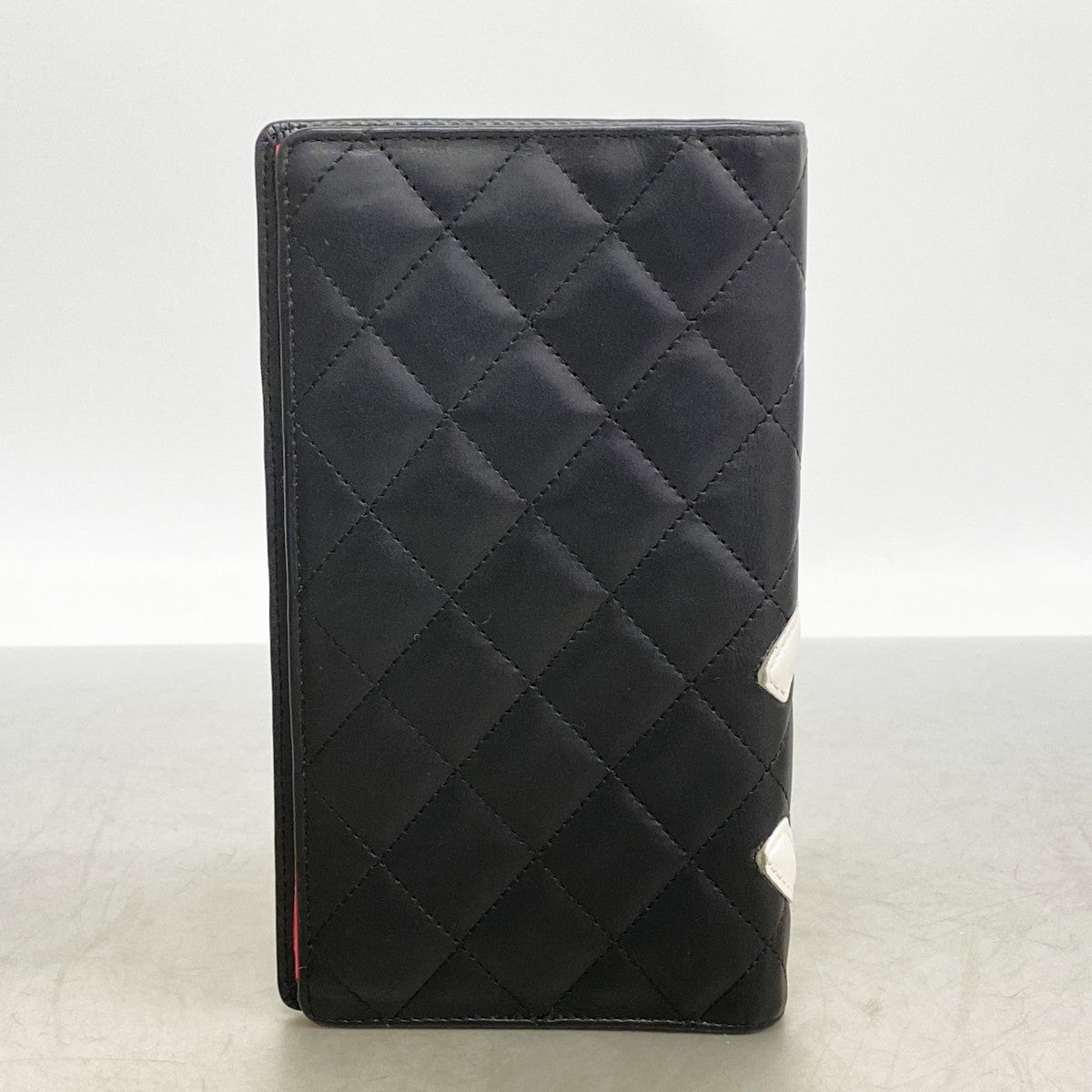 【6fc4018】シャネル 長財布 カンボン ラムスキン ブラック シルバー金具【中古】レディース