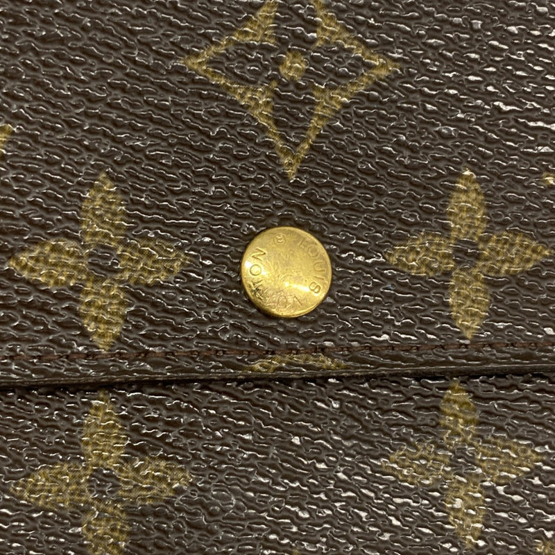 【6fc4034】ルイヴィトン 長財布 モノグラム ポシェットポルトモネクレディ M61725 ブラウン【中古】レディース