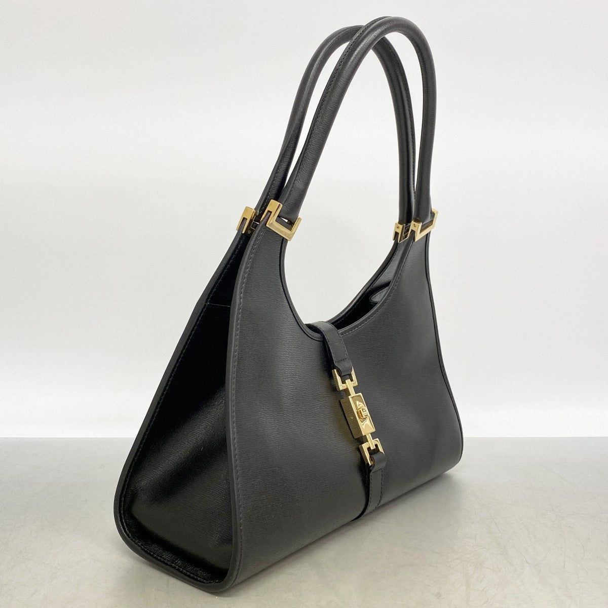 【6fc4056】グッチ ハンドバッグ ジャッキー 002 1067 レザー ブラック ゴールド金具【中古】レディース
