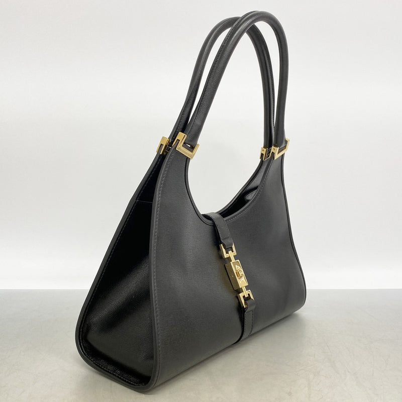 【6fc4056】グッチ ハンドバッグ ジャッキー 002 1067 レザー ブラック ゴールド金具【中古】レディース