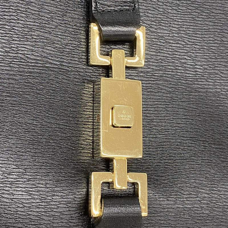 【6fc4056】グッチ ハンドバッグ ジャッキー 002 1067 レザー ブラック ゴールド金具【中古】レディース