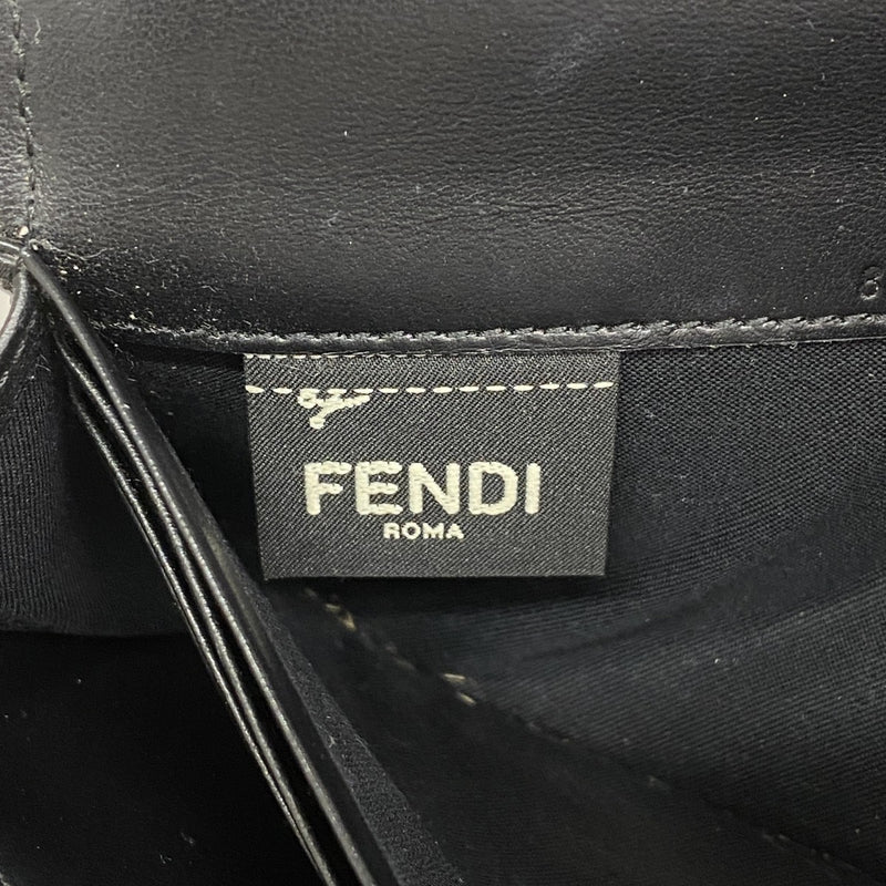 【6fc4057】フェンディ 長財布 レザー ブラック ゴールド金具【中古】レディース