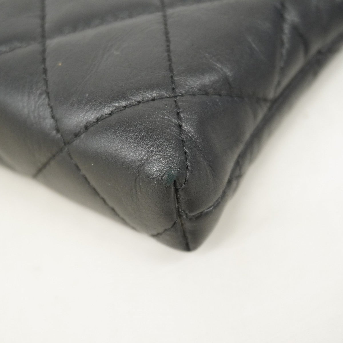 【6fc4066】シャネル コインケース カンボン ラムスキン ブラック シルバー金具【中古】レディース