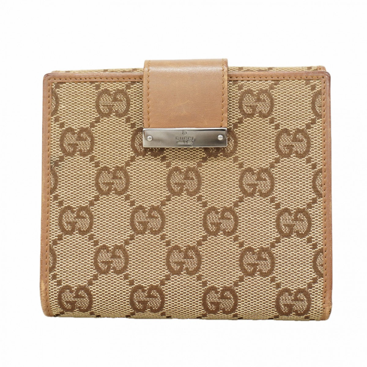 【6fc4067】グッチ 財布 GGキャンバス 74209 キャンバス ブラウン シルバー金具【中古】レディース