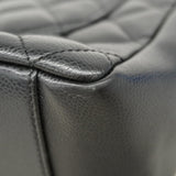 【6fc4076】シャネル チェーントート マトラッセ キャビアスキン ブラック シルバー金具【中古】レディース