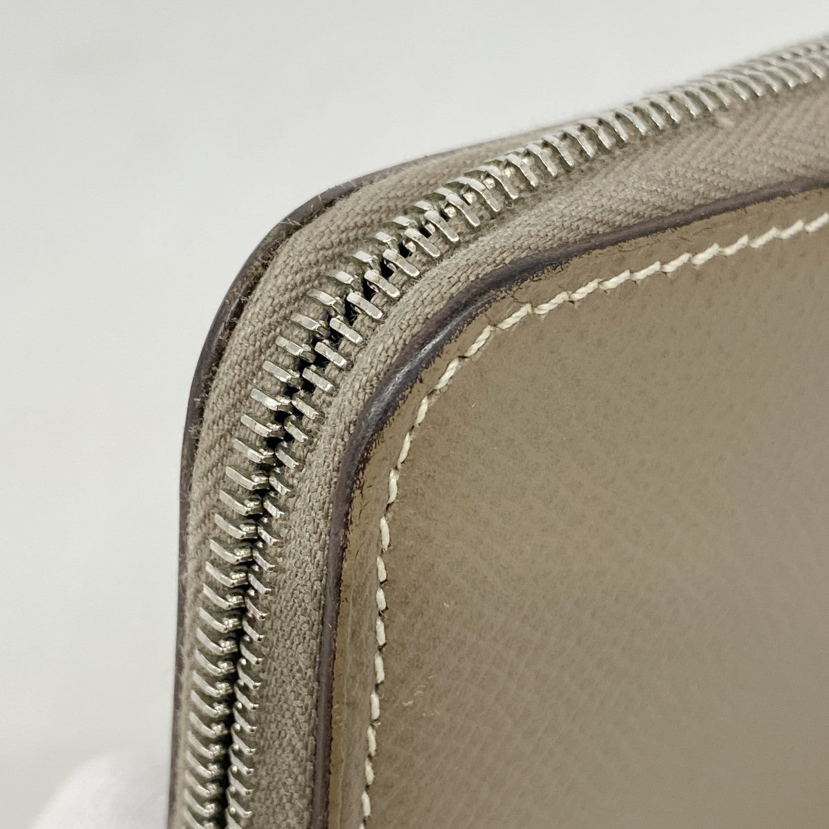 【6fc4092-h】エルメス 長財布 アザップロングシルクイン ヴォーエプソン エトゥープ シルバー金具 C刻印【中古】レディース