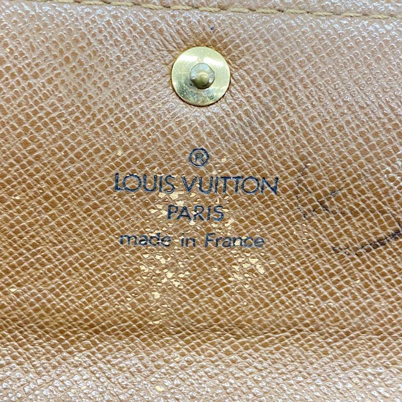 【6fc4109】ルイヴィトン 長財布 モノグラム ポシェットポルトモネクレディ M61725 ブラウン【中古】レディース