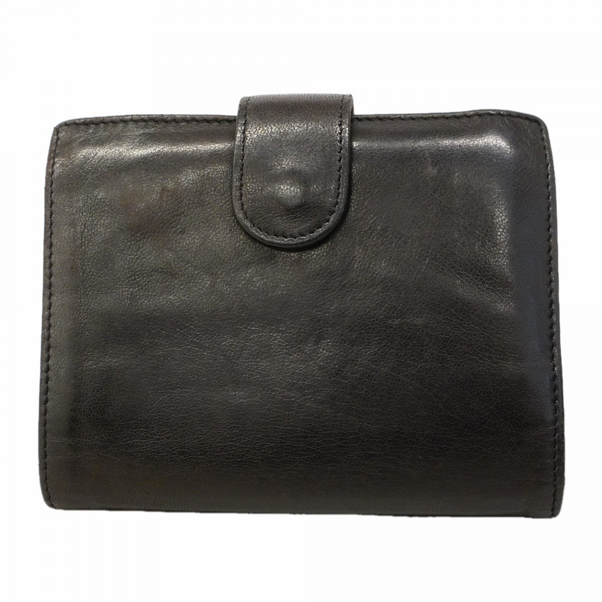 【6fc4117】シャネル 財布 ラムスキン ブラック ゴールド金具【中古】レディース