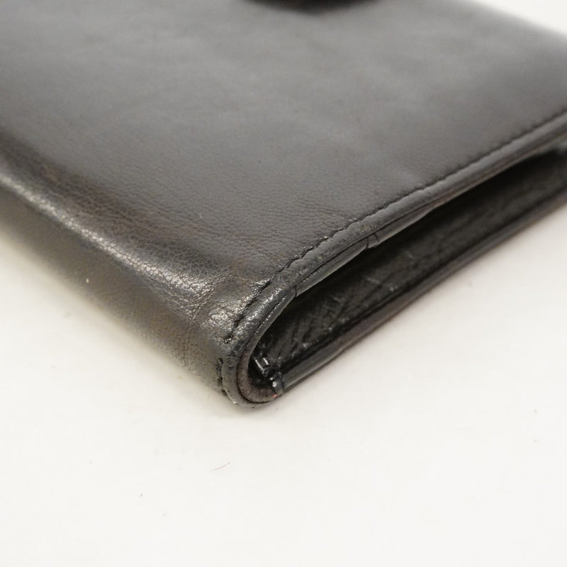 【6fc4117】シャネル 財布 ラムスキン ブラック ゴールド金具【中古】レディース