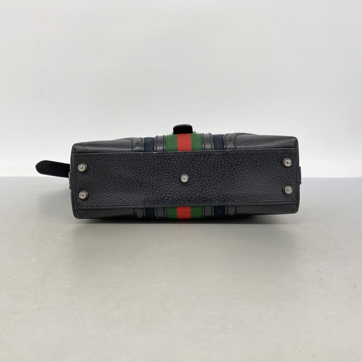 【6fc4125】グッチ ショルダーバッグ GGキャンバス/シェリーライン 145999 キャンバス ブラック シルバー金具【中古】レディース
