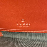 【6fc4126】グッチ 長財布 GGマーモント 443123 レザー レッド ゴールド金具【中古】レディース