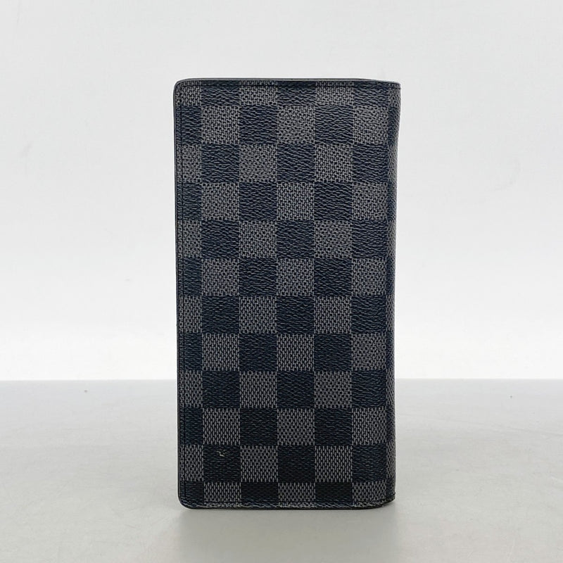 【6fc4132】ルイヴィトン 長財布 ダミエ・グラフィット ポルトフォイユブラザ N62665 ブラック【中古】メンズ