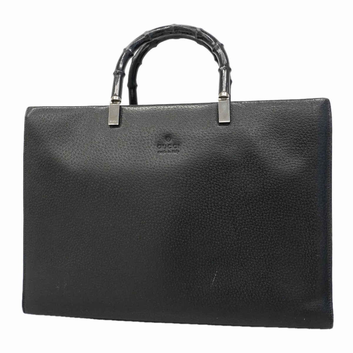【6fc4134】グッチ ハンドバッグ バンブー 002 1034 レザー ブラック シルバー金具【中古】レディース
