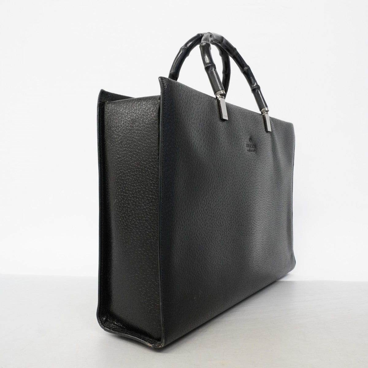 【6fc4134】グッチ ハンドバッグ バンブー 002 1034 レザー ブラック シルバー金具【中古】レディース