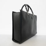 【6fc4134】グッチ ハンドバッグ バンブー 002 1034 レザー ブラック シルバー金具【中古】レディース