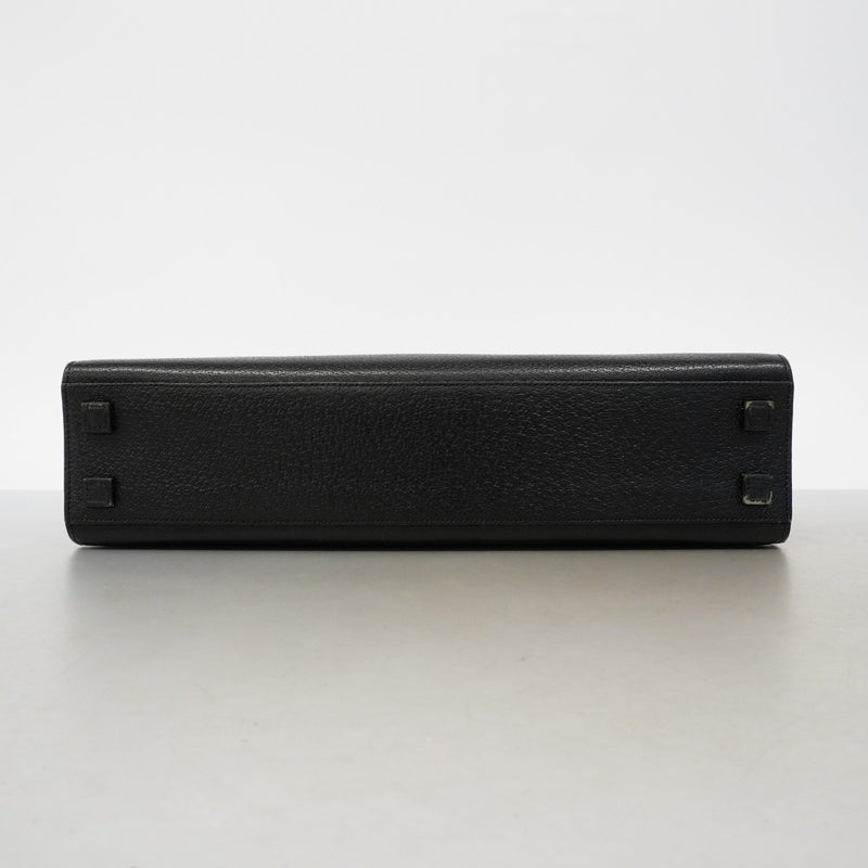 【6fc4134】グッチ ハンドバッグ バンブー 002 1034 レザー ブラック シルバー金具【中古】レディース