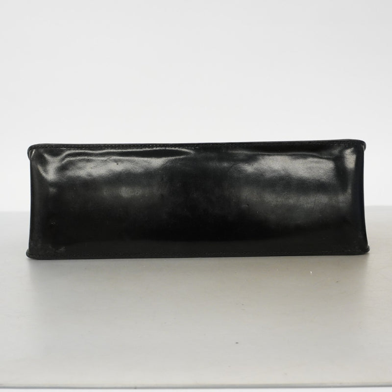 【6fc4138】シャネル トートバッグ パテントレザー ブラック シルバー金具【中古】レディース